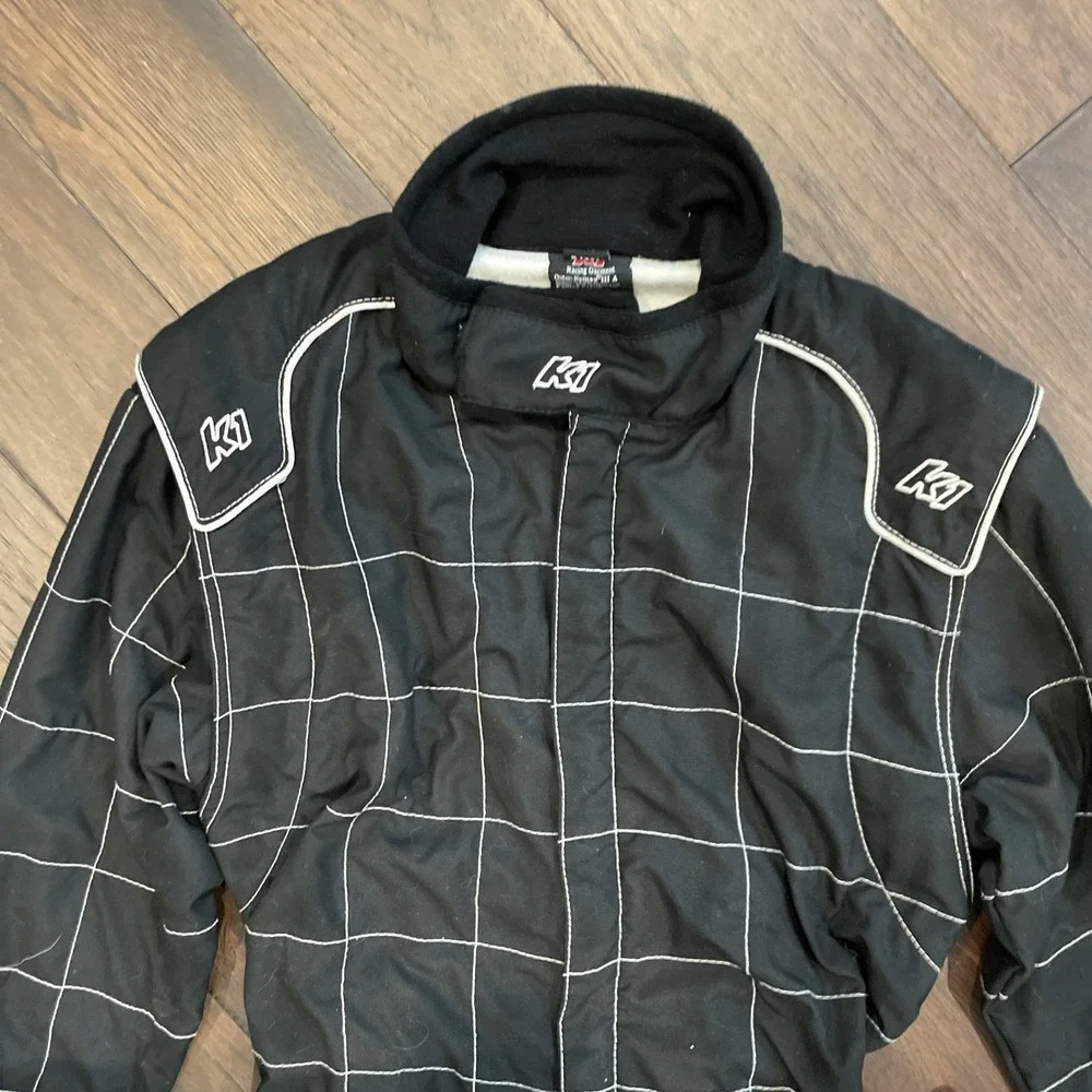 K1 Racegear Drivers Racing Suit Black Nomex SFI 3.2A/5 Size S 48 Go Kart Driving